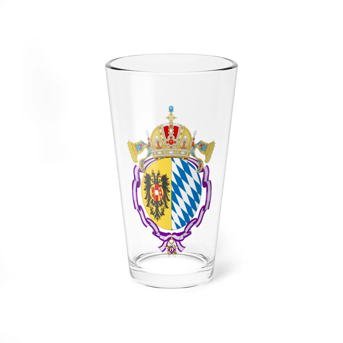 Coat of Arms of Empress Elisabeth of Austria Order of Queen Maria Luisa (Austria) (Coat of Arms) Pint Glass 16oz 16oz - Go Mug Yourself