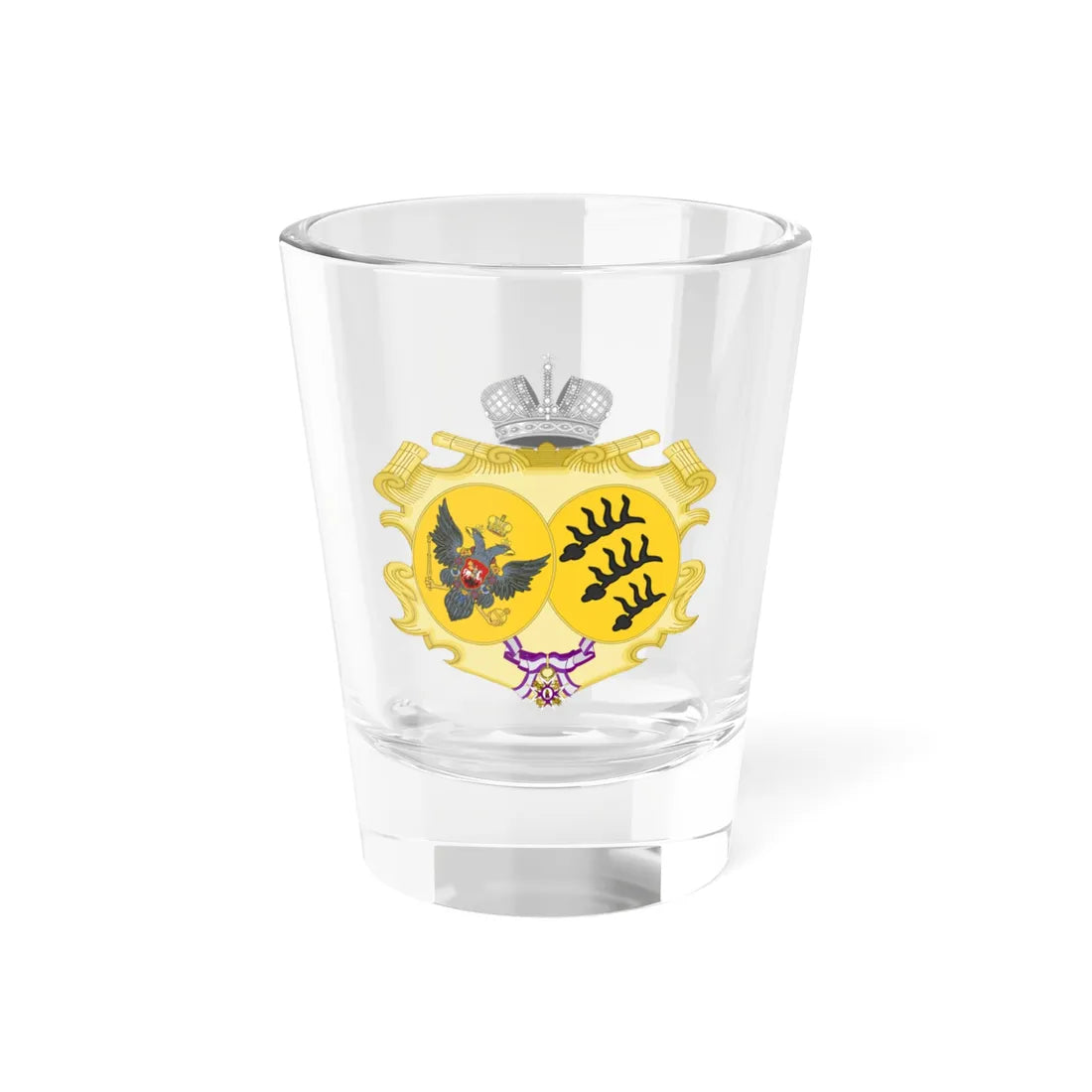 Coat of Arms of Empress Maria Feodorovna of Russia Order of Maria Luisa (Germany) (Coat of Arms) Shot Glass 1.5oz 1.5oz - Go Mug Yourself