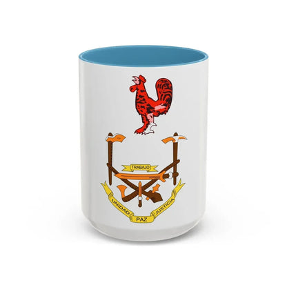 Coat of arms of Equatorial Guinea (1973-1979) - Accent Coffee Mug 15oz Light Blue - Go Mug Yourself