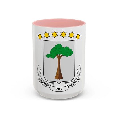 Coat of arms of Equatorial Guinea - Accent Coffee Mug 15oz Pink - Go Mug Yourself