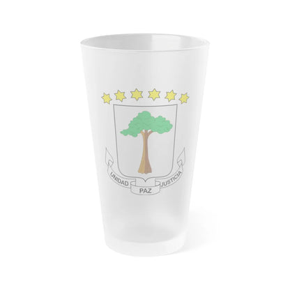 Coat of arms of Equatorial Guinea - Frosted Pint Glass 16oz-Go Mug Yourself