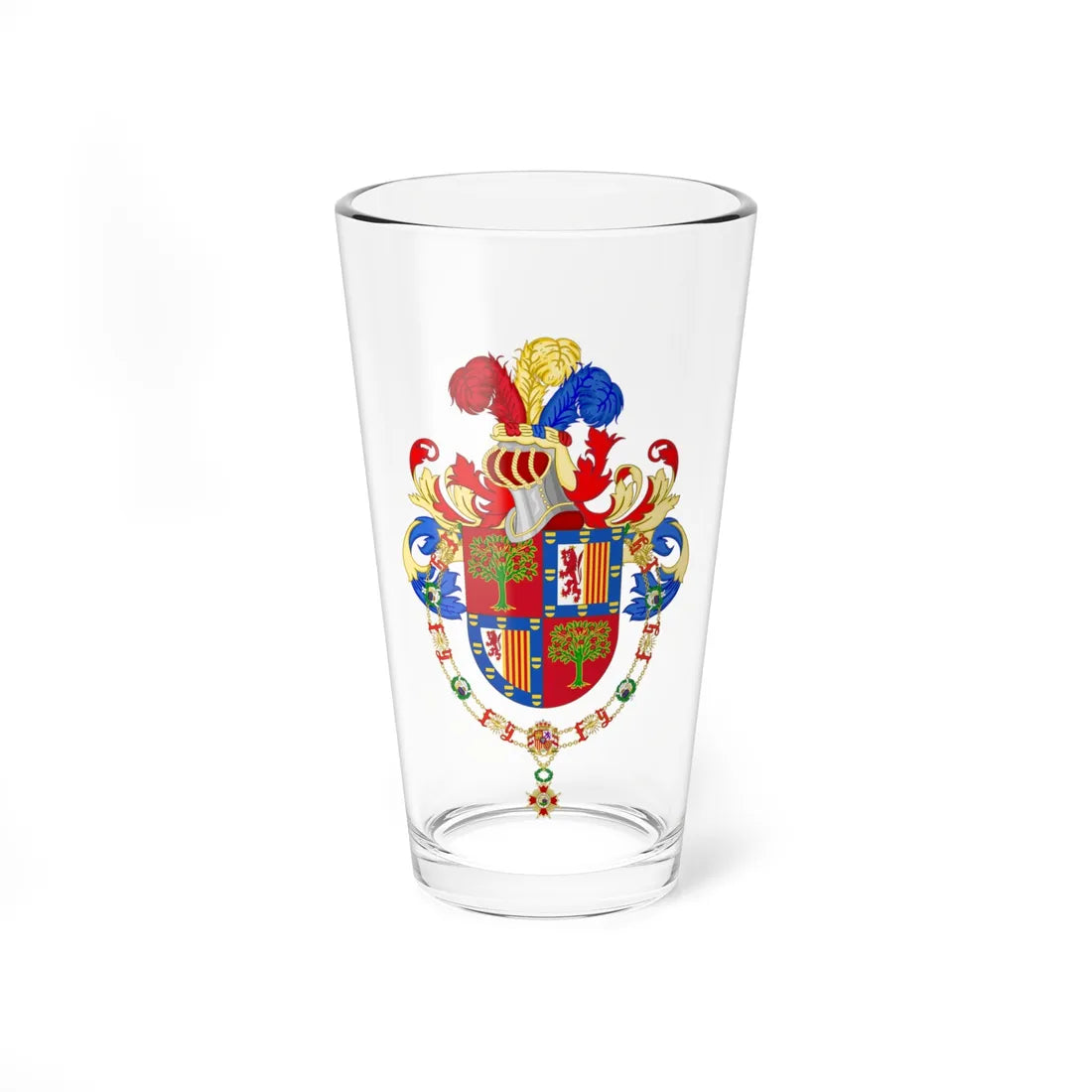 Coat of Arms of Ernesto Zedillo Order of Isabella the Catholic (Mexico) (Coat of Arms) Pint Glass 16oz 16oz - Go Mug Yourself