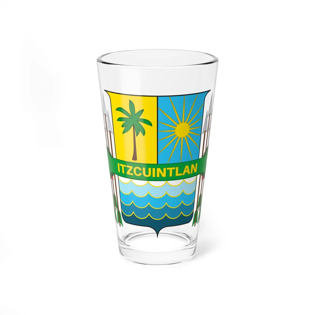 Coat of arms of Escuintla (Guatemala) (Coat of Arms) Pint Glass 16oz 16oz - Go Mug Yourself