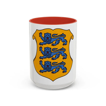 Coat of arms of Estonia 2 - Accent Coffee Mug 15oz Red - Go Mug Yourself