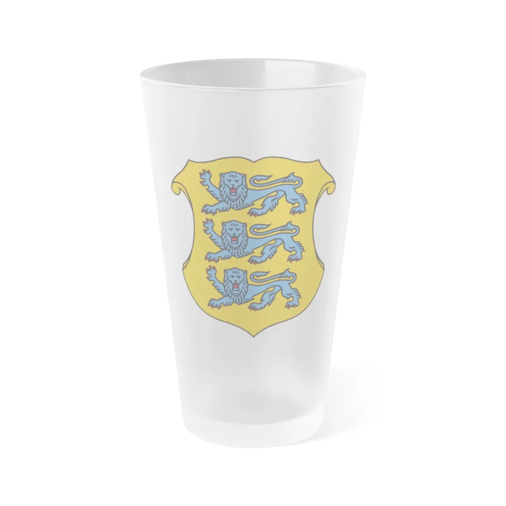 Coat of arms of Estonia 2 - Frosted Pint Glass 16oz-Go Mug Yourself