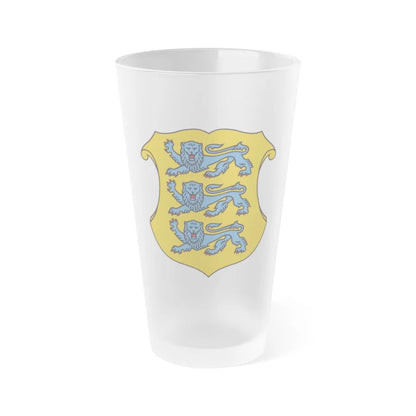 Coat of arms of Estonia 2 - Frosted Pint Glass 16oz-Go Mug Yourself