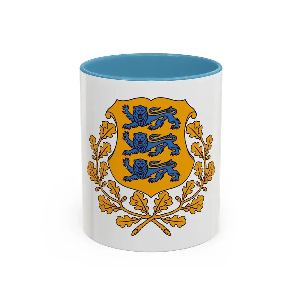 Coat of arms of Estonia - Accent Coffee Mug 11oz Light Blue - Go Mug Yourself