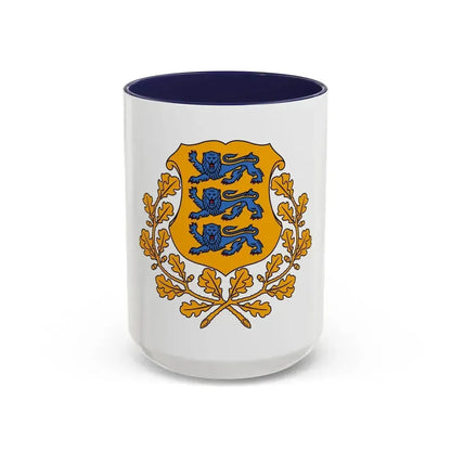 Coat of arms of Estonia - Accent Coffee Mug 15oz Navy - Go Mug Yourself