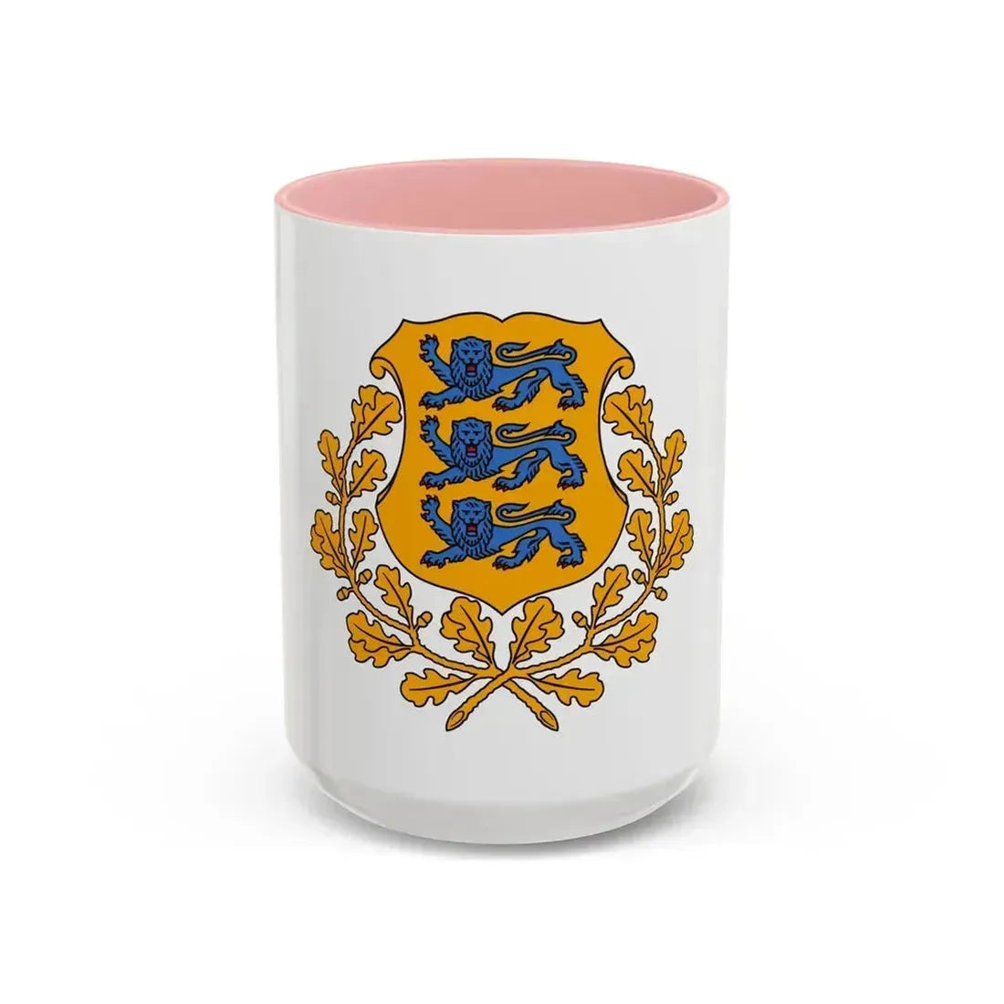 Coat of arms of Estonia - Accent Coffee Mug 15oz Pink - Go Mug Yourself