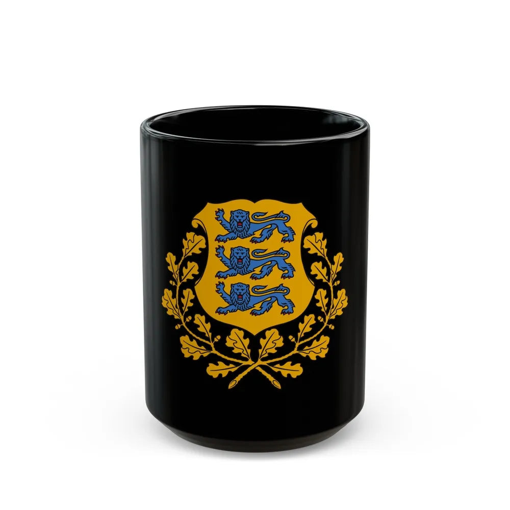 Coat of arms of Estonia - Black Coffee Mug-15oz-Go Mug Yourself