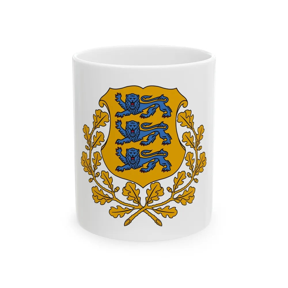 Coat of arms of Estonia - White Coffee Mug-11oz-Go Mug Yourself