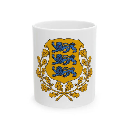 Coat of arms of Estonia - White Coffee Mug-11oz-Go Mug Yourself