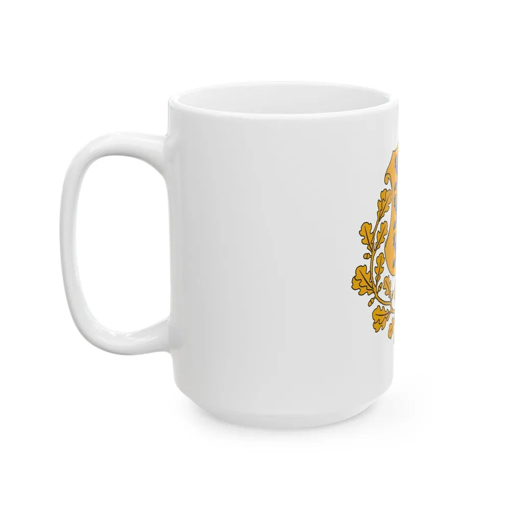 Coat of arms of Estonia - White Coffee Mug-Go Mug Yourself