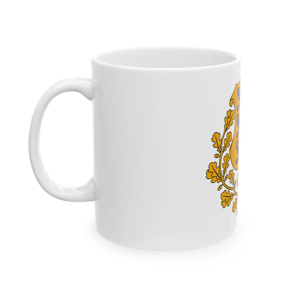 Coat of arms of Estonia - White Coffee Mug-Go Mug Yourself