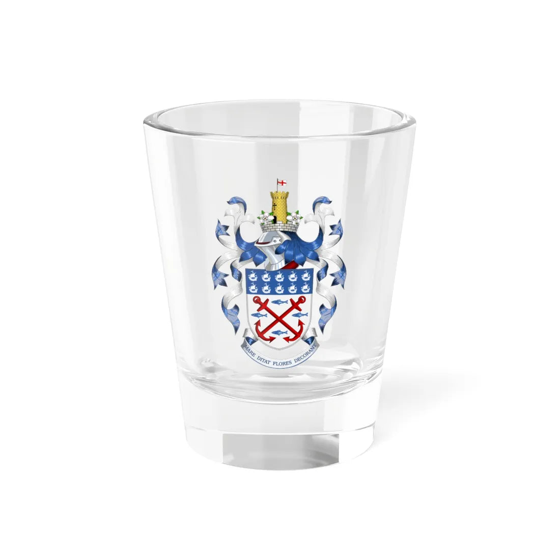 Coat of arms of Exmouth Town Council (England) (Coat of Arms) Shot Glass 1.5oz 1.5oz - Go Mug Yourself