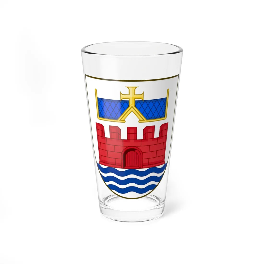Coat of arms of Faaborg (Denmark) (Coat of Arms) Pint Glass 16oz 16oz - Go Mug Yourself
