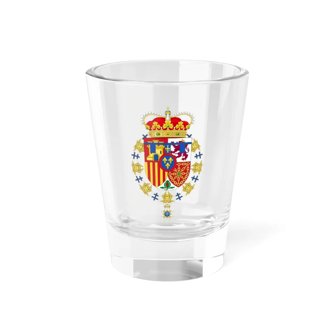 Coat of arms of Felipe of Spain Order of the Seraphim (Sweden) (Coat of Arms) Shot Glass 1.5oz 1.5oz - Go Mug Yourself