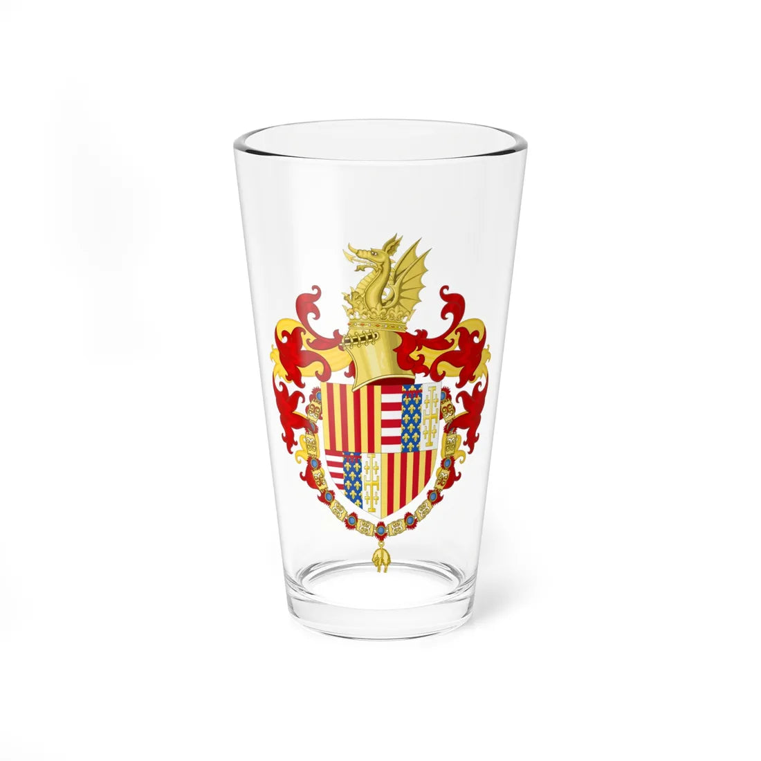 Coat of Arms of Ferdinand I of Naples Order of the Golden Fleece (Netherlands) (Coat of Arms) Pint Glass 16oz 16oz - Go Mug Yourself