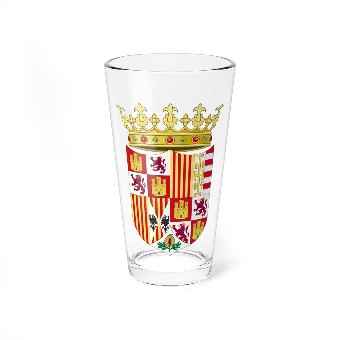 Coat of Arms of Ferdinand II of Aragon 1504-1513 (Spain) (Coat of Arms) Pint Glass 16oz 16oz - Go Mug Yourself