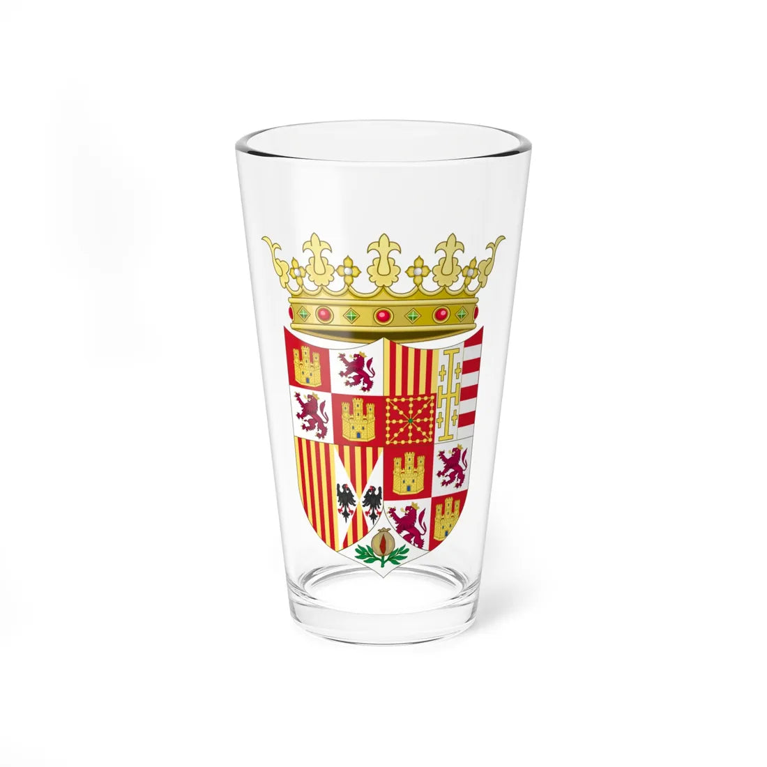Coat of Arms of Ferdinand II of Aragon 1513-1516 (Italy) (Coat of Arms) Pint Glass 16oz 16oz - Go Mug Yourself