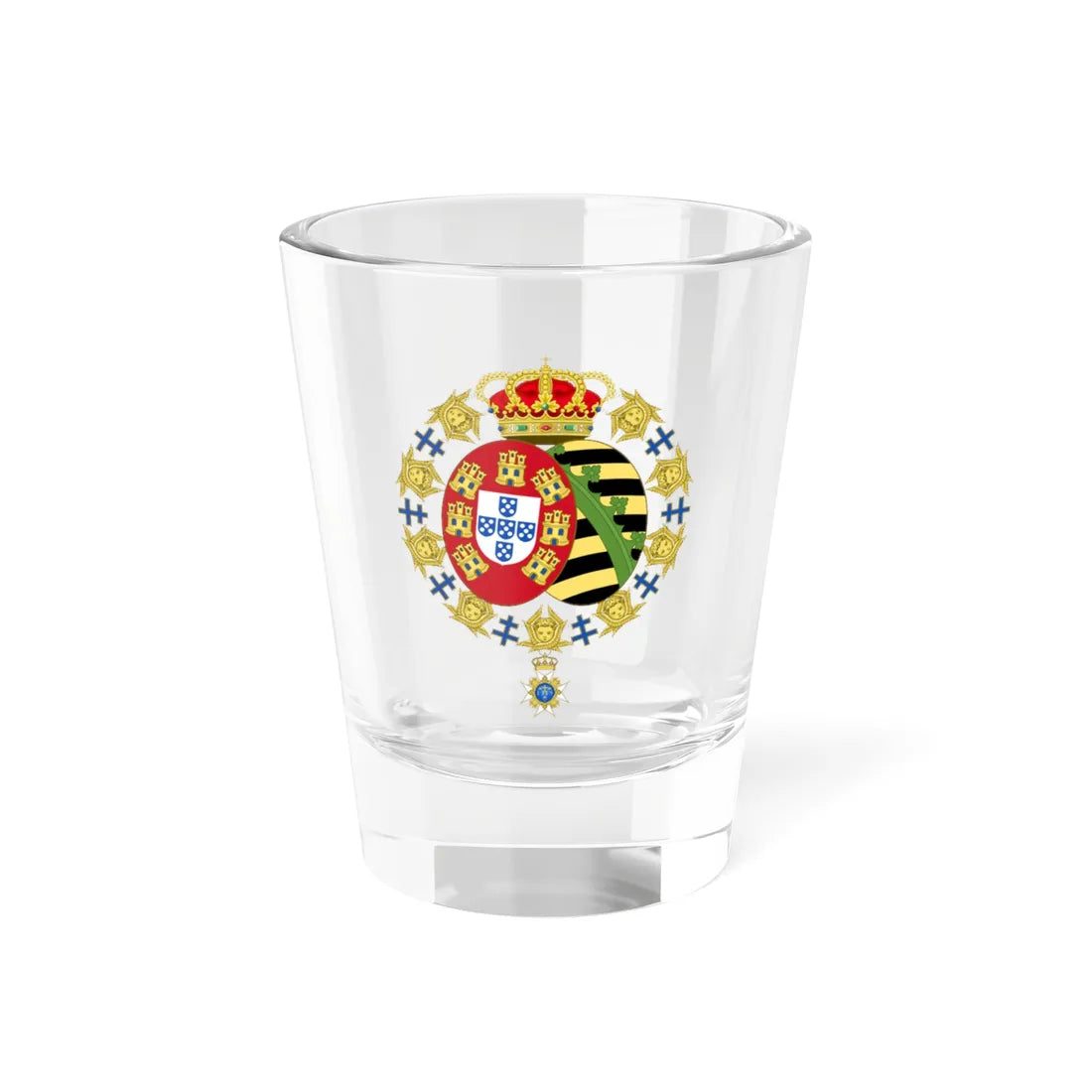 Coat of Arms of Ferdinand II of Portugal Seraphin Order (Portugal) (Coat of Arms) Shot Glass 1.5oz 1.5oz - Go Mug Yourself