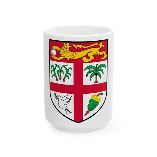 Coat of arms of Fiji 2 - White Coffee Mug 15oz - Go Mug Yourself