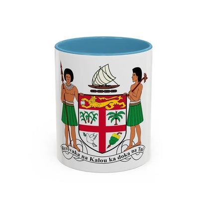 Coat of arms of Fiji - Accent Coffee Mug 11oz Light Blue - Go Mug Yourself