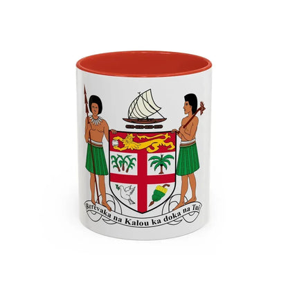 Coat of arms of Fiji - Accent Coffee Mug 11oz Red - Go Mug Yourself