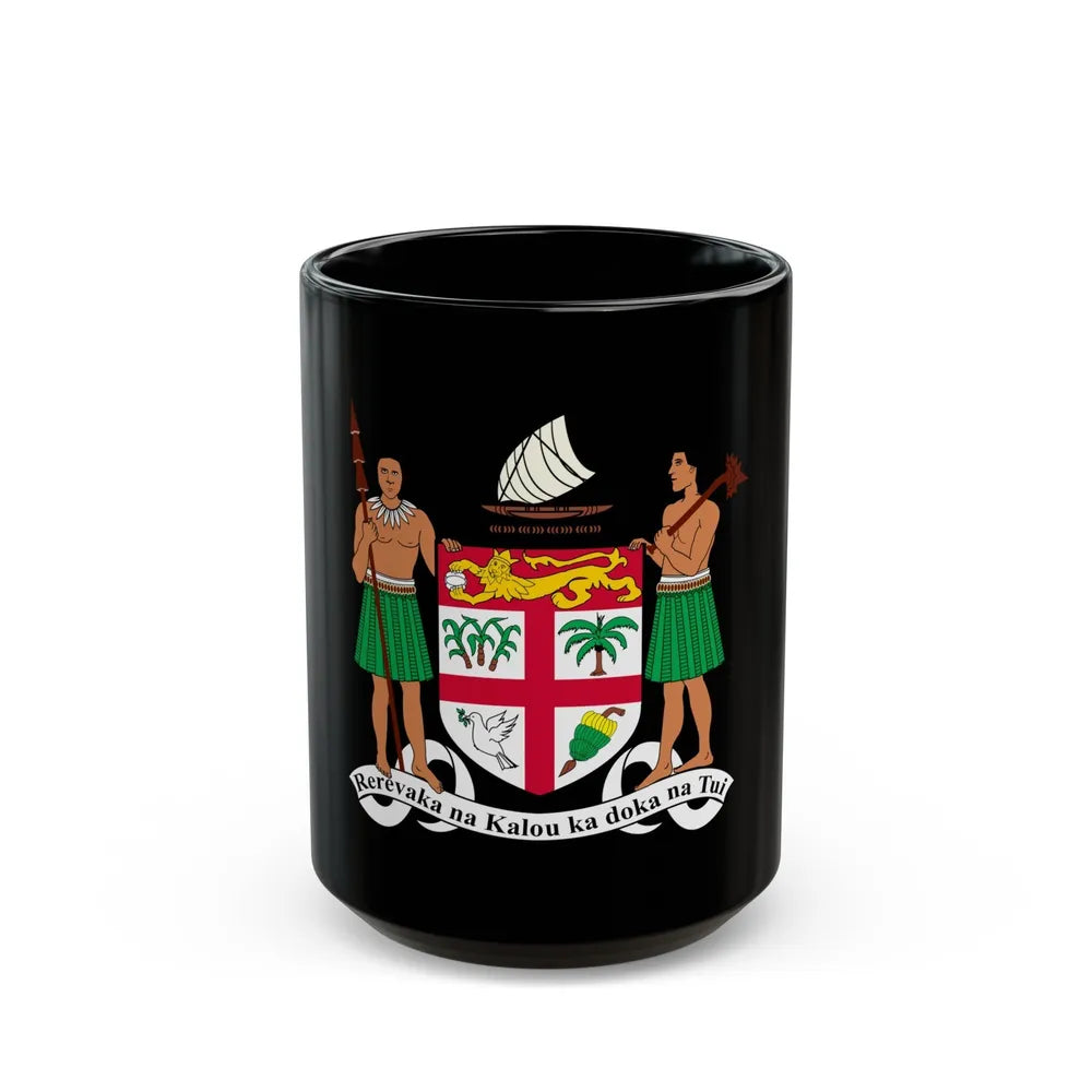 Coat of arms of Fiji - Black Coffee Mug-15oz-Go Mug Yourself