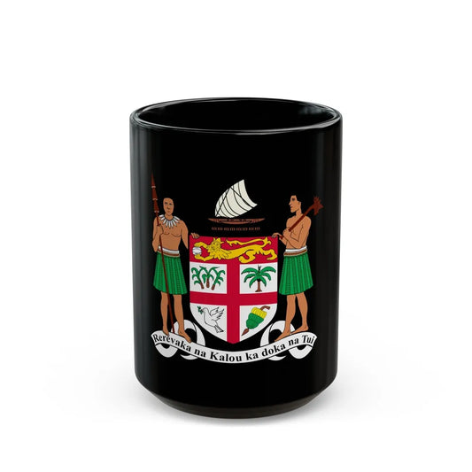 Coat of arms of Fiji - Black Coffee Mug-15oz-Go Mug Yourself