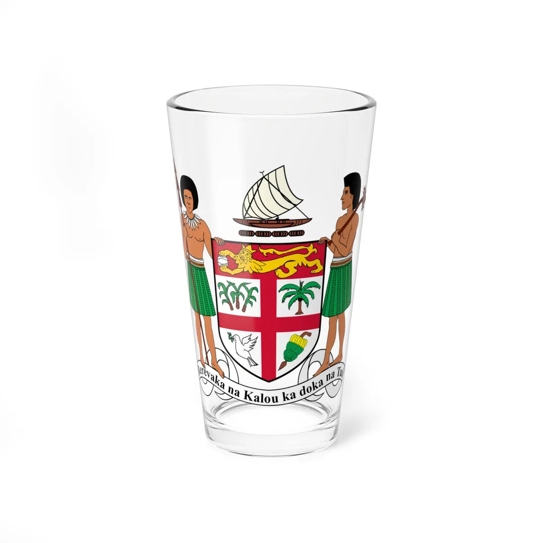 Coat of arms of Fiji (Fiji) (Coat of Arms) Pint Glass 16oz 16oz - Go Mug Yourself