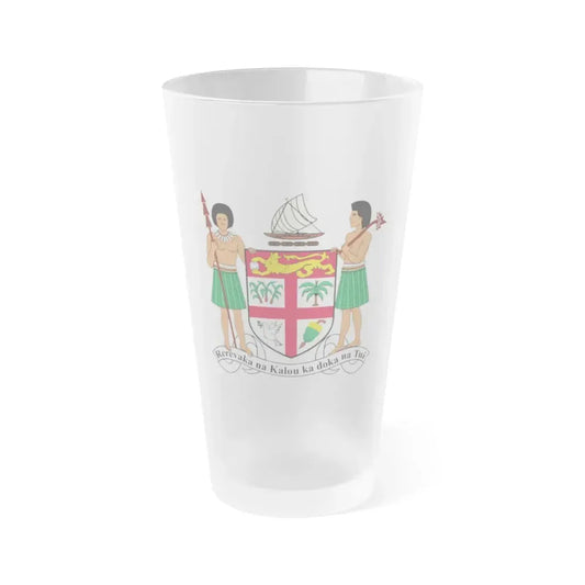 Coat of arms of Fiji - Frosted Pint Glass 16oz Default Title - Go Mug Yourself
