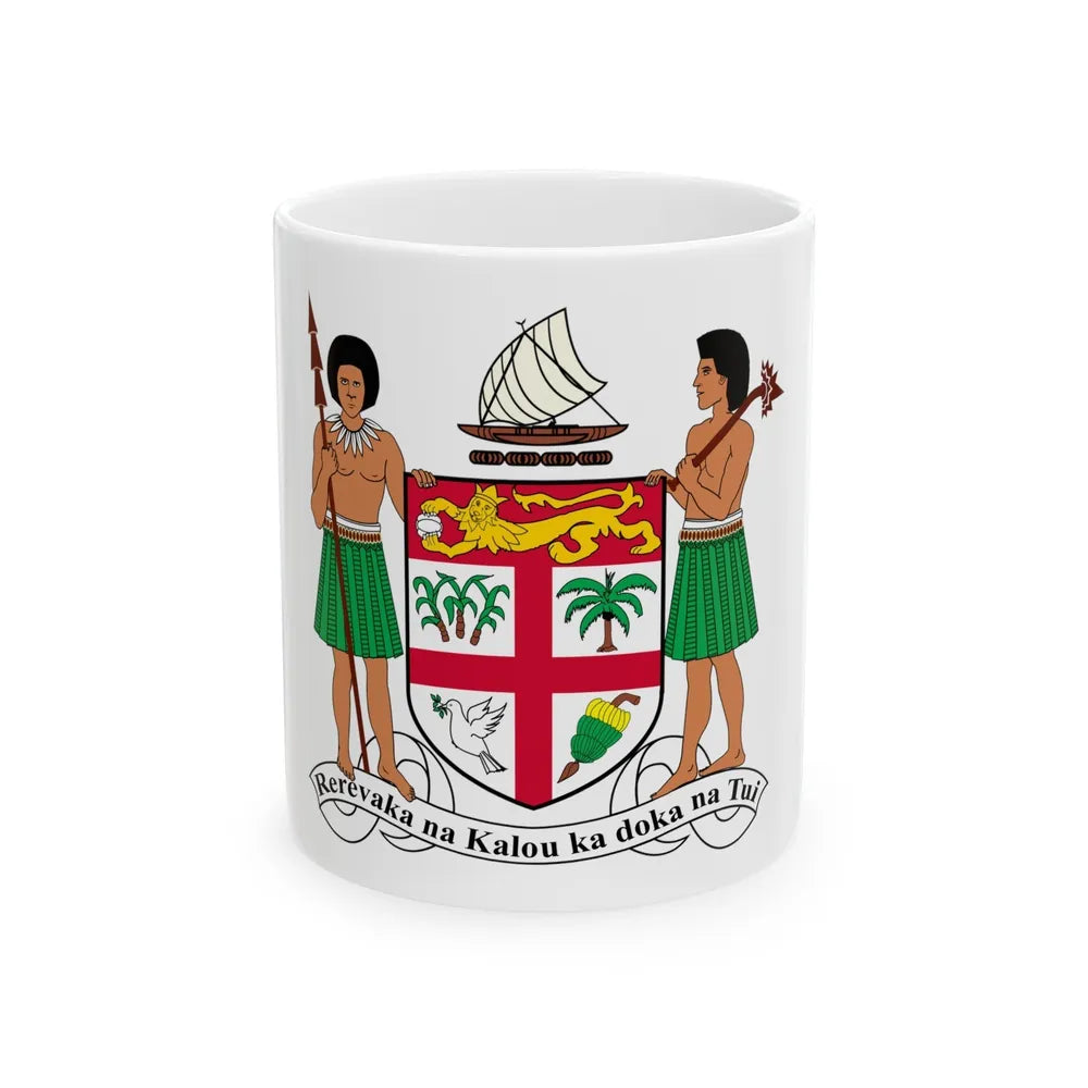 Coat of arms of Fiji - White Coffee Mug-11oz-Go Mug Yourself