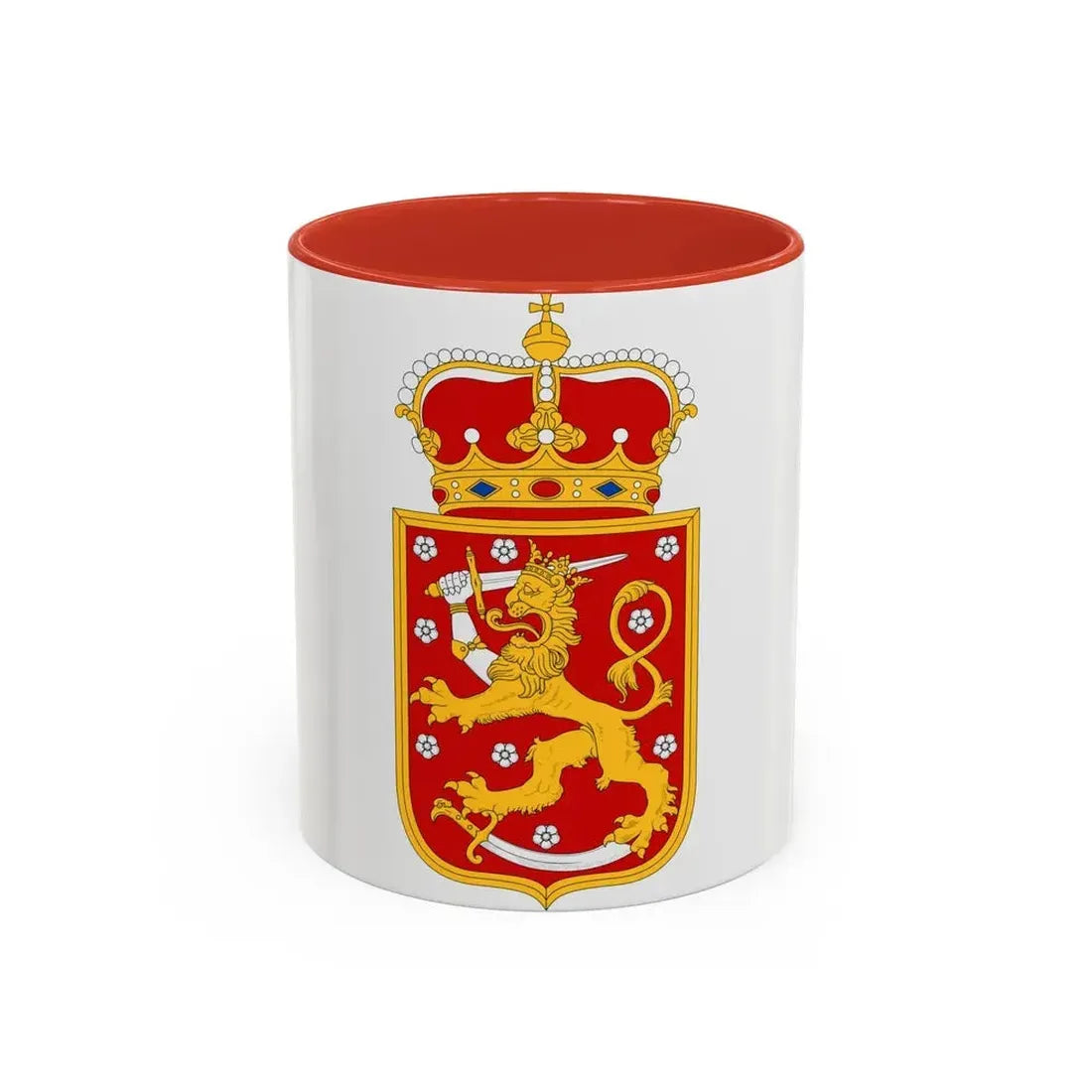 Coat of arms of Finland 1918 - Accent Coffee Mug 11oz Red - Go Mug Yourself