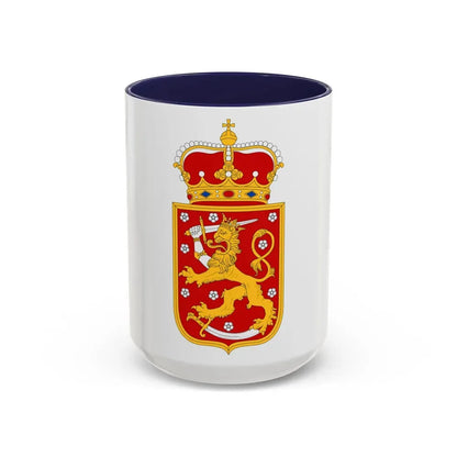Coat of arms of Finland 1918 - Accent Coffee Mug 15oz Navy - Go Mug Yourself