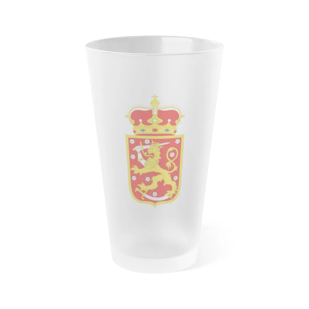 Coat of arms of Finland 1918 - Frosted Pint Glass 16oz-Go Mug Yourself