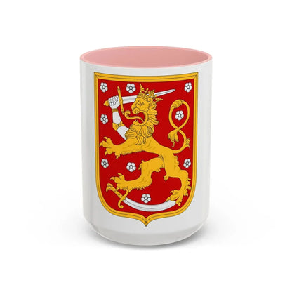 Coat of arms of Finland 1920 - Accent Coffee Mug 15oz Pink - Go Mug Yourself
