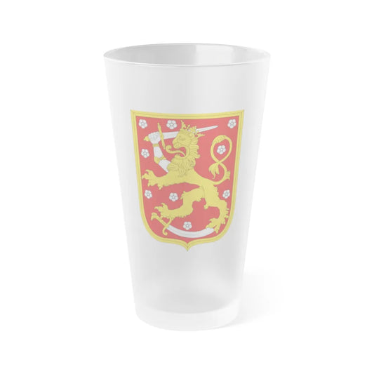 Coat of arms of Finland 1920 - Frosted Pint Glass 16oz-Go Mug Yourself