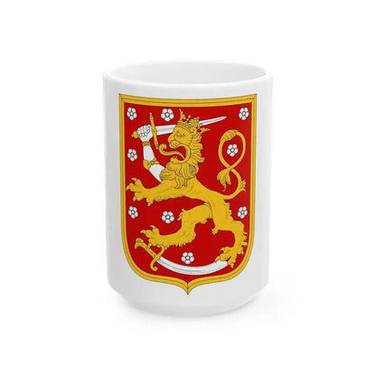 Coat of arms of Finland 1920 - White Coffee Mug 15oz - Go Mug Yourself