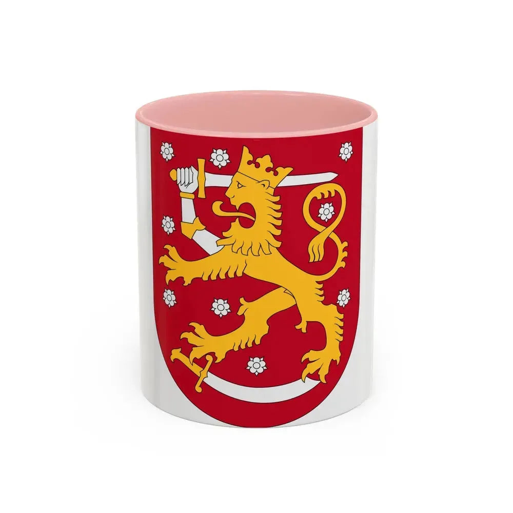 Coat of arms of Finland - Accent Coffee Mug 11oz Pink - Go Mug Yourself