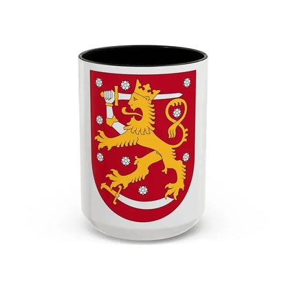 Coat of arms of Finland - Accent Coffee Mug 15oz Black - Go Mug Yourself
