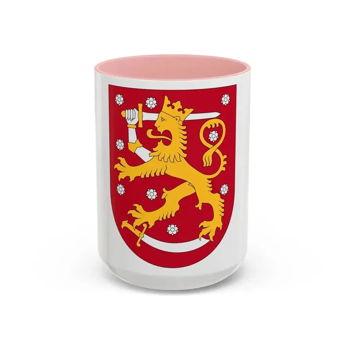 Coat of arms of Finland - Accent Coffee Mug 15oz Pink - Go Mug Yourself