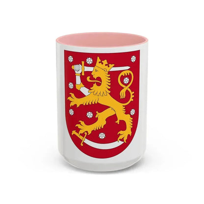 Coat of arms of Finland - Accent Coffee Mug 15oz Pink - Go Mug Yourself