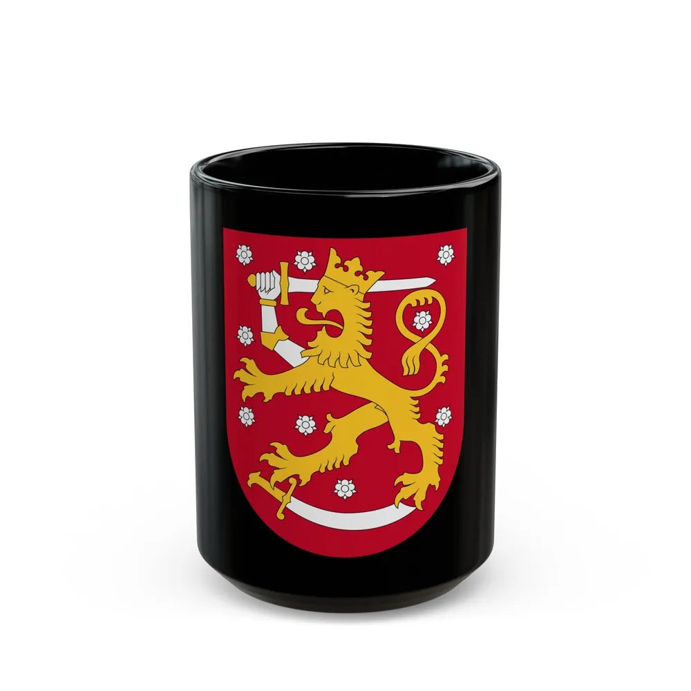 Coat of arms of Finland - Black Coffee Mug-15oz-Go Mug Yourself