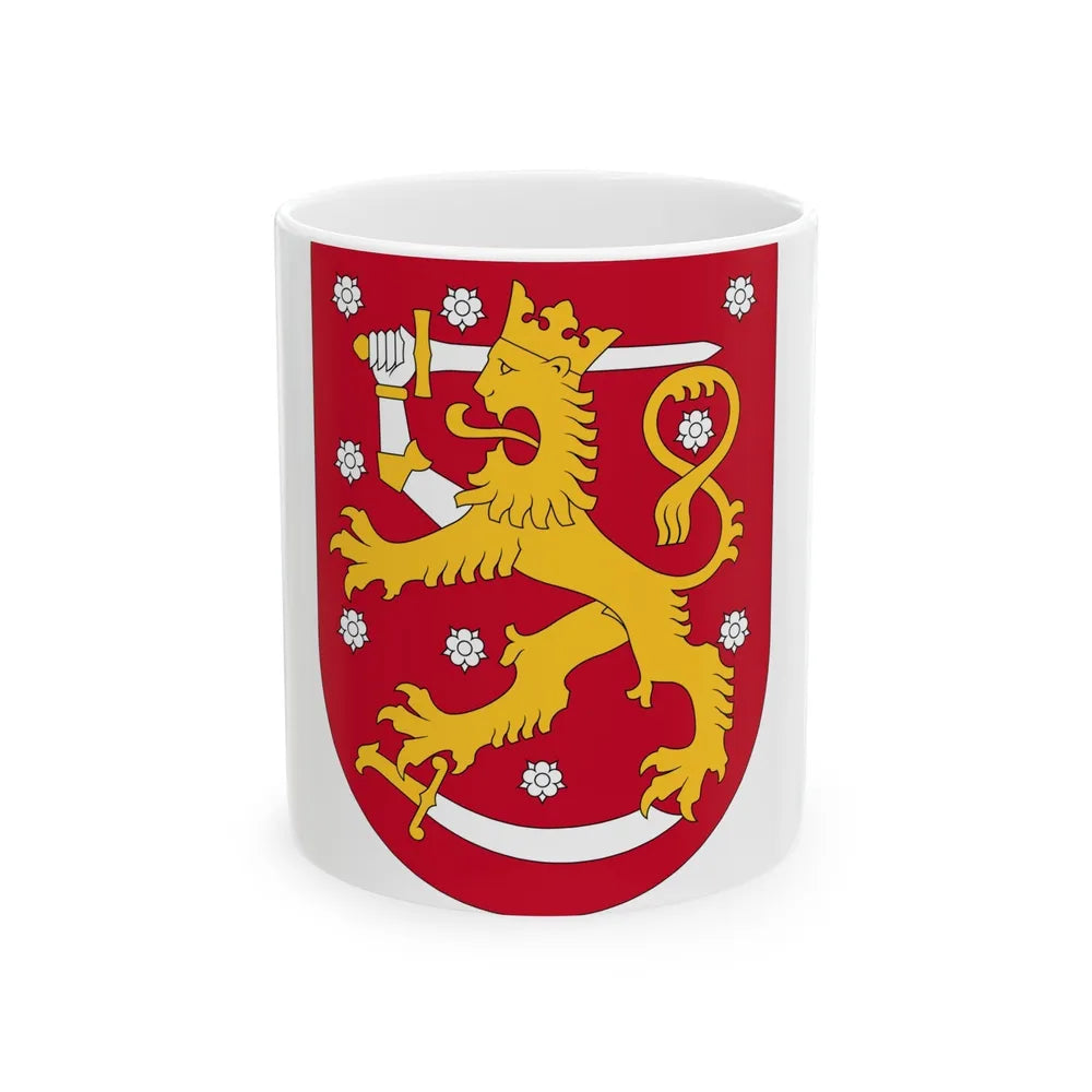 Coat of arms of Finland - White Coffee Mug-11oz-Go Mug Yourself