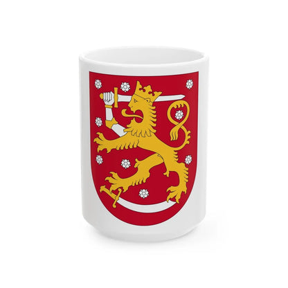 Coat of arms of Finland - White Coffee Mug-15oz-Go Mug Yourself