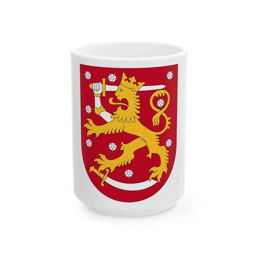 Coat of arms of Finland - White Coffee Mug 15oz - Go Mug Yourself