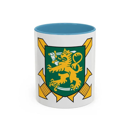Coat of Arms of Finnish Ground Force - Accent Coffee Mug 11oz Light Blue - Go Mug Yourself