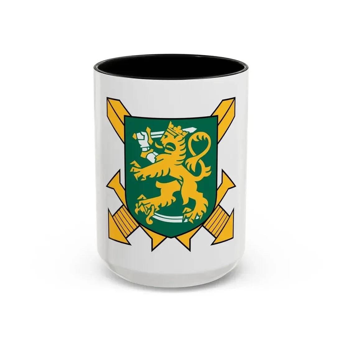 Coat of Arms of Finnish Ground Force - Accent Coffee Mug 15oz Black - Go Mug Yourself