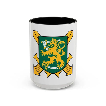 Coat of Arms of Finnish Ground Force - Accent Coffee Mug 15oz Black - Go Mug Yourself